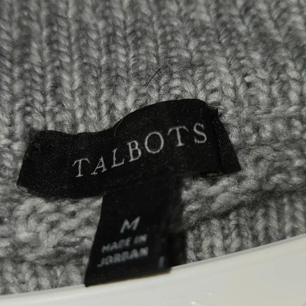 Talbots Honeycomb Gray Wool Blend Sweater. Size Medium. - Picture 8 of 8